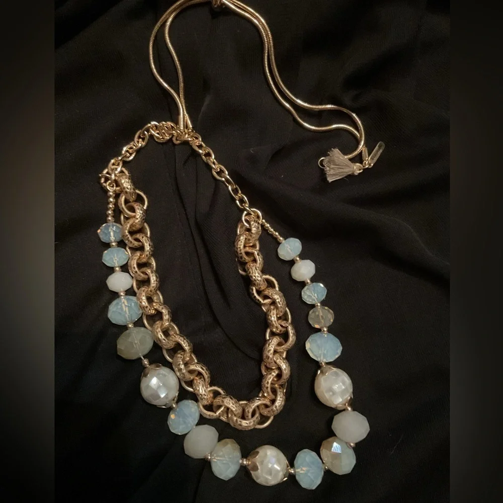 Lonna & Lilly double strand gold-tone & beaded necklace. NWOT